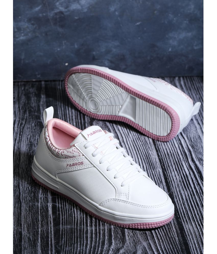     			Abros White Women's Sneakers