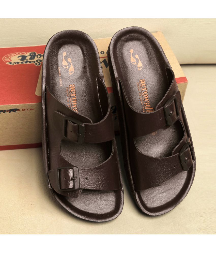     			Aerowalk Brown Men's Slide Flip Flop