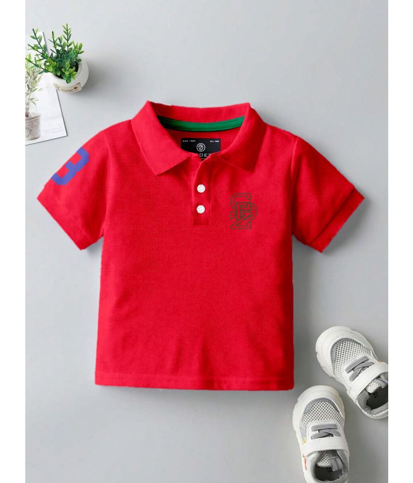     			CODEZ Pack of 1 Boys Cotton Blend Polo T-Shirt ( Red )