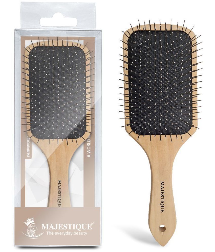     			MAJESTIQUE Wooden Paddle Brush For All Hair Types ( Pack of 1 )
