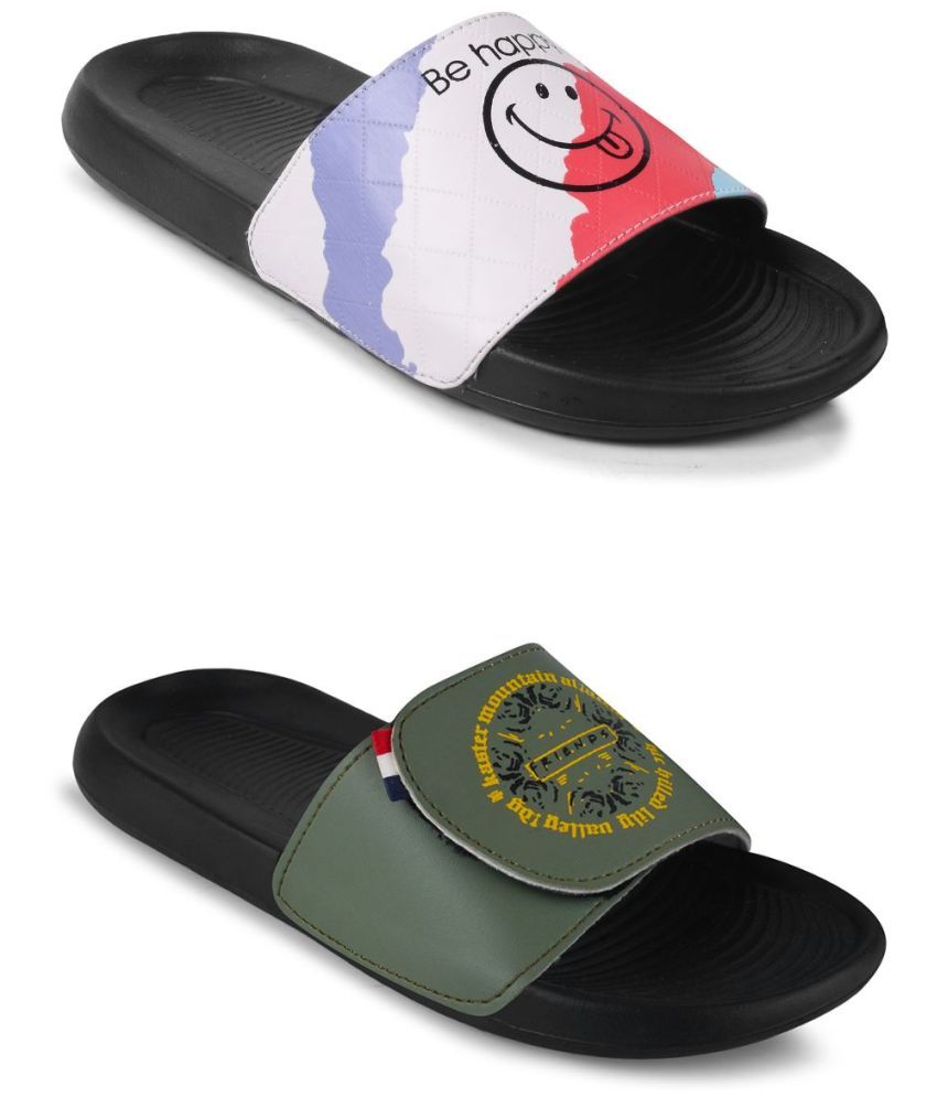     			PERY PAO Black Men's Slide Flip Flop