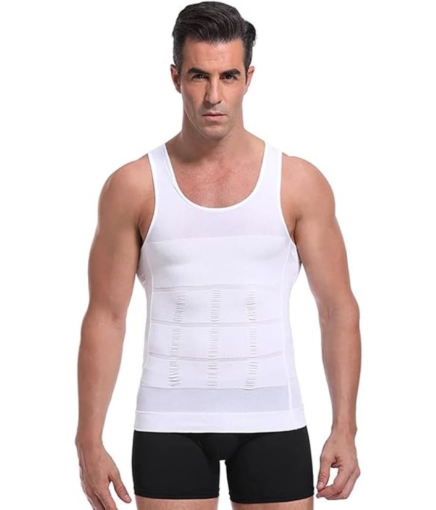     			Shopeleven Spandex Men's Vest ( White )