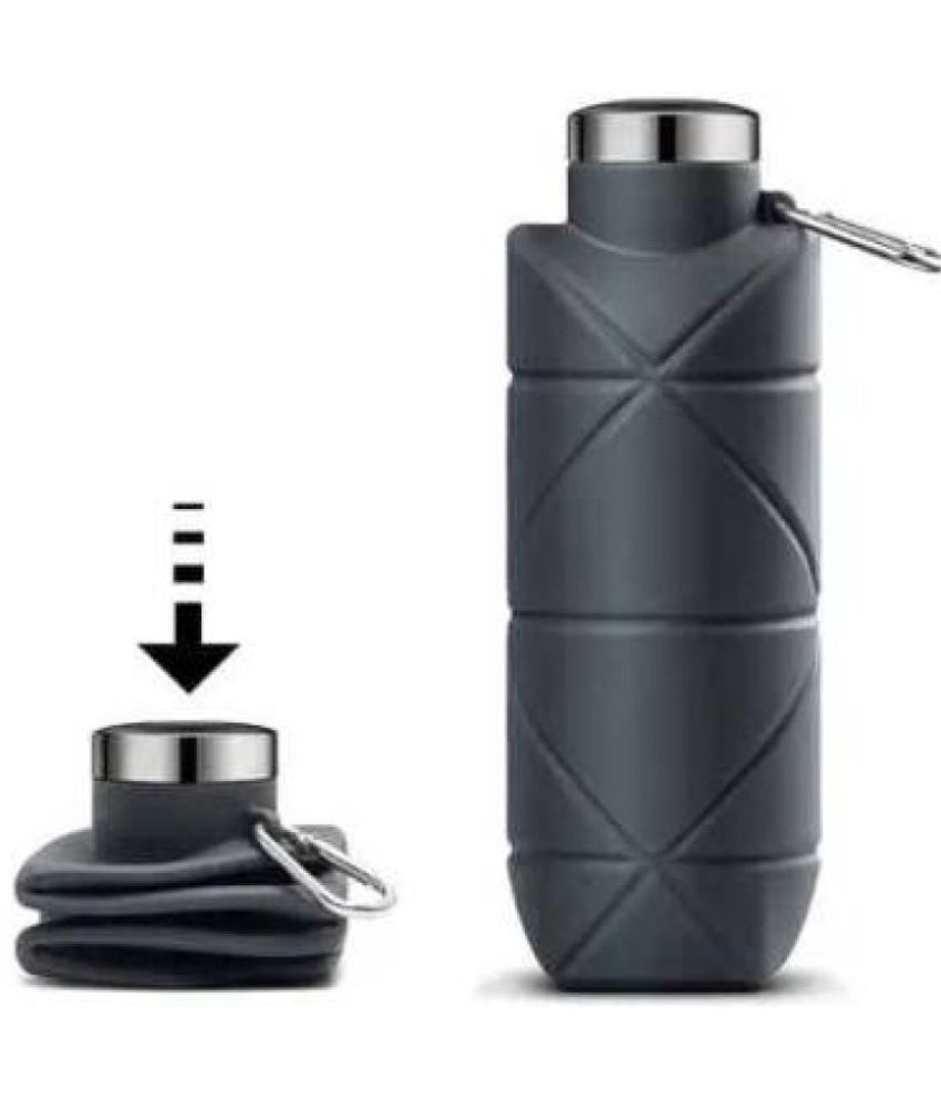     			Shopeleven silicone water bottle collapsible Grey Silicone Water Bottle 700 mL ( Set of 1 )