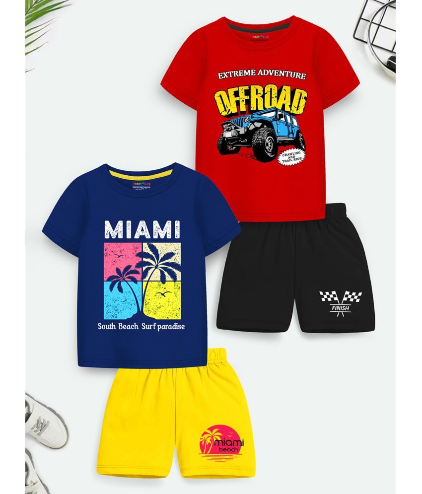     			Trampoline Pack of 2 Boys Cotton Blend T-Shirt & Shorts ( Multicolor5 )