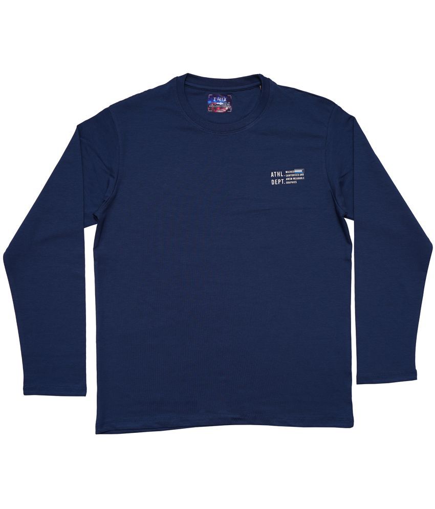     			Twix Blue Cotton Blend Boy's T-Shirt ( Pack of 1 )