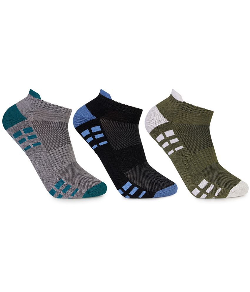     			Bonjour Retail 100% Organic Cotton Men's Colorblock Multicolor Ankle Length Socks ( Pack of 3 )