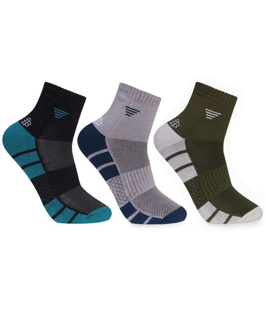     			Bonjour Retail 100% Organic Cotton Men's Colorblock Multicolor Ankle Length Socks ( Pack of 3 )