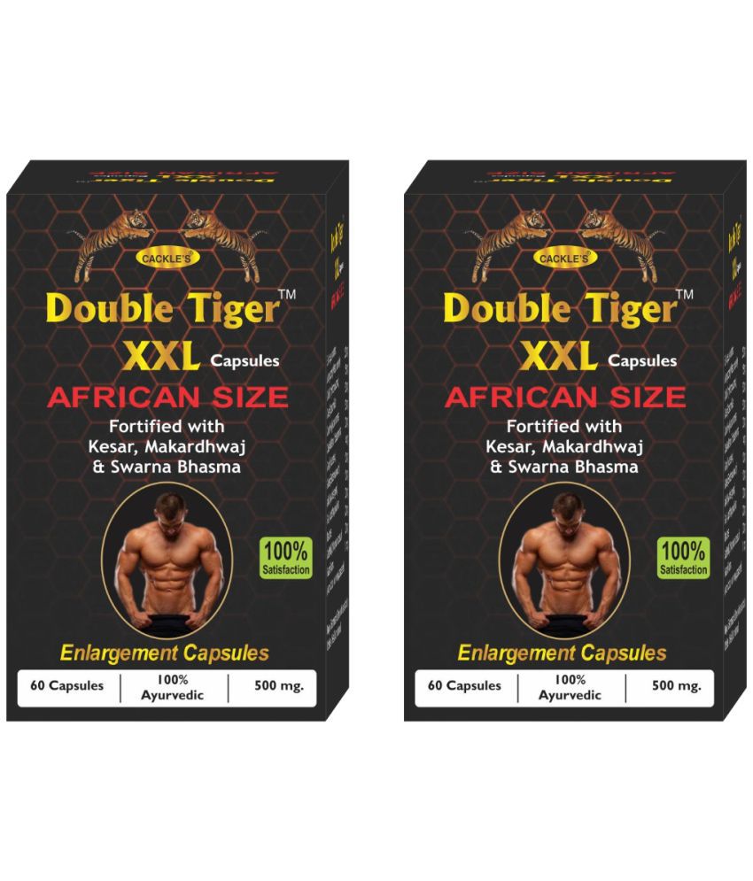     			Cackle's Double Tiger XXL African Size Herbal Capsule 60no.s For Men Pack of 2
