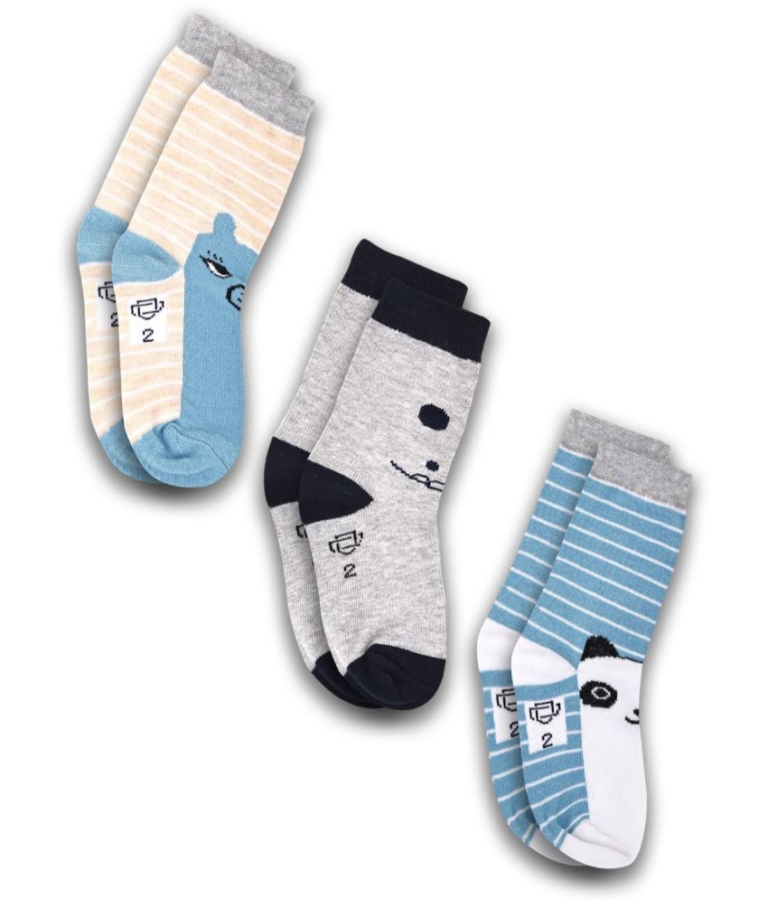     			Dollar Socks Multicolor Cotton Blend Boy's Ankle Length Socks ( Pack of 3 )