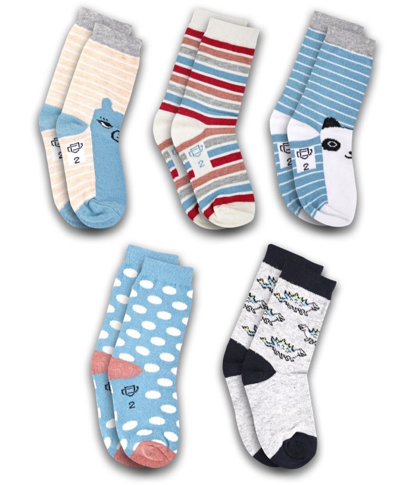     			Dollar Socks Multicolor Cotton Blend Boy's Ankle Length Socks ( Pack of 5 )