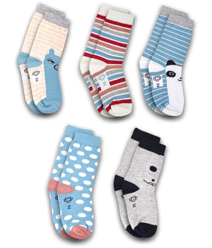     			Dollar Socks Multicolor Cotton Blend Boy's Ankle Length Socks ( Pack of 5 )