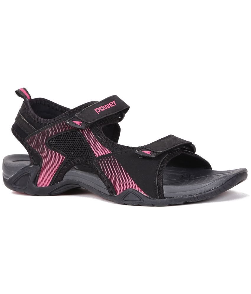     			Power Black Floater Sandals