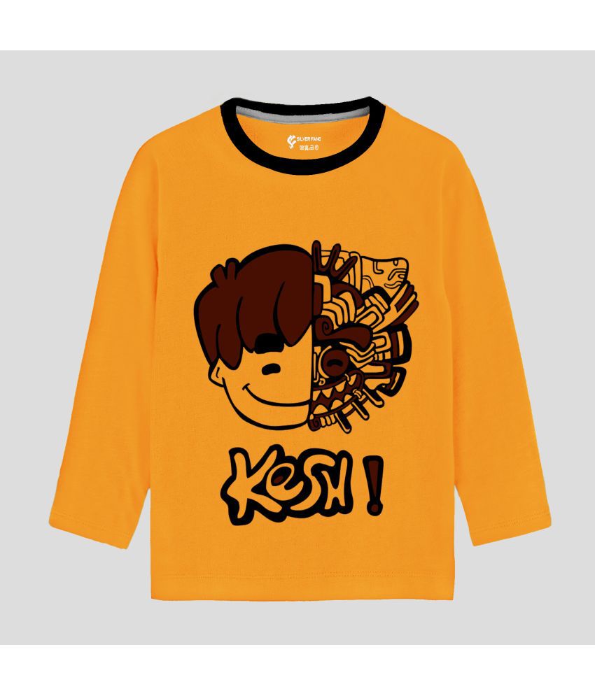     			SILVER FANG Orange Cotton Boy's T-Shirt ( Pack of 1 )