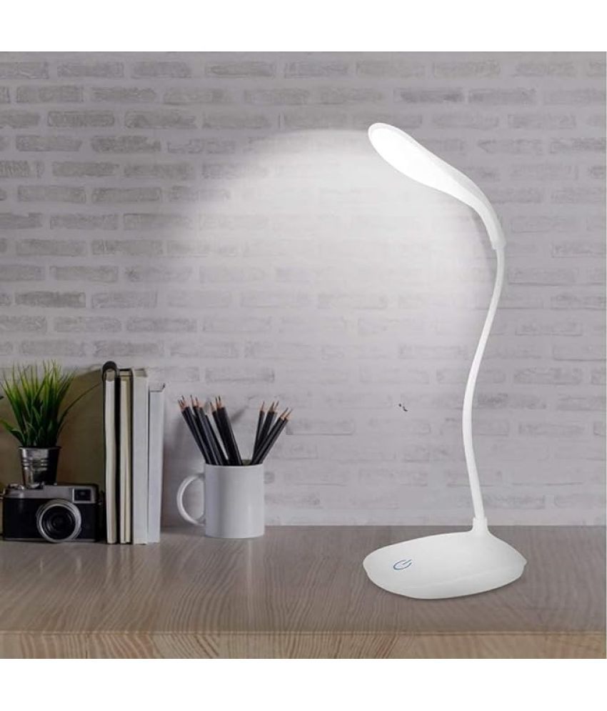     			Shopeleven Off-White Study Table Lamp ( Pack of 1 )