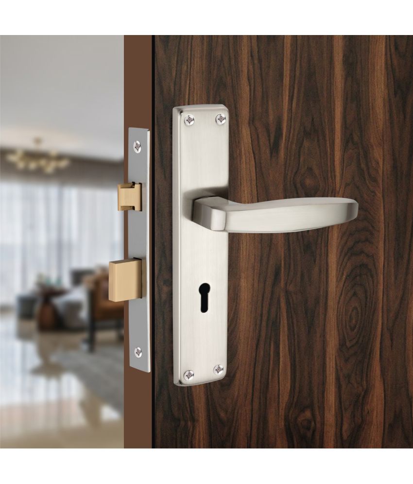     			Solitech 8 Inches Premium Mortise Door Lock Handle Set with Lock Body and 2 Keys for Home and Office (SS Finish)