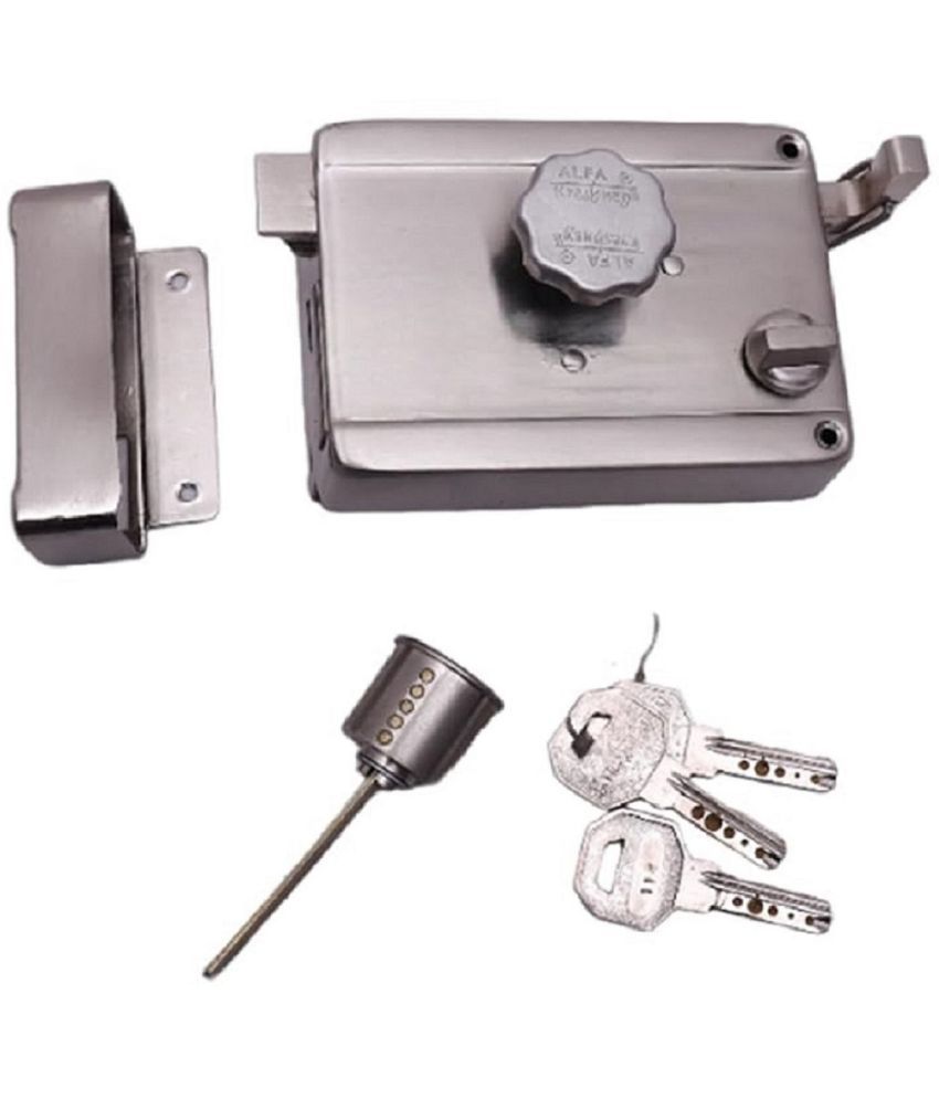     			Stainless Steel Shield Twin Bolt Main Door Surface Mounted Rim Lock