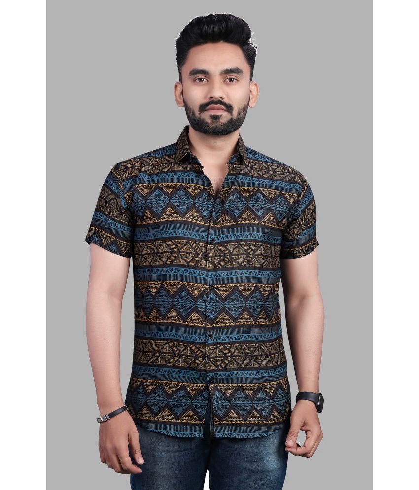     			BOUGHT FIRST Cotton Blend Regular Fit Printed Half Sleeves Men's Casual Shirt - Multi ( Pack of 1 )