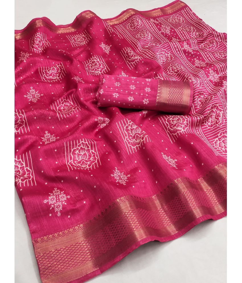     			HEMA SILK MILLS Cotton Silk Printed Saree With Blouse Piece - Peach ( Pack of 1 )