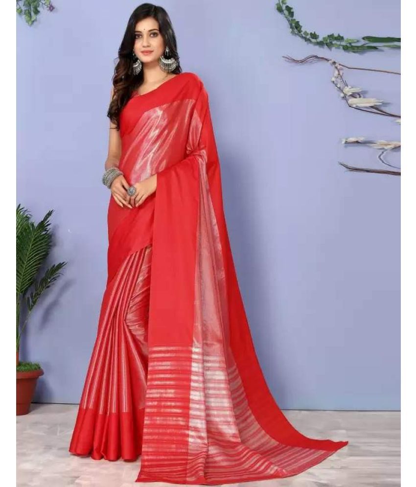     			JULEE Banarasi Silk Embellished Saree With Blouse Piece - Red ( Pack of 1 )
