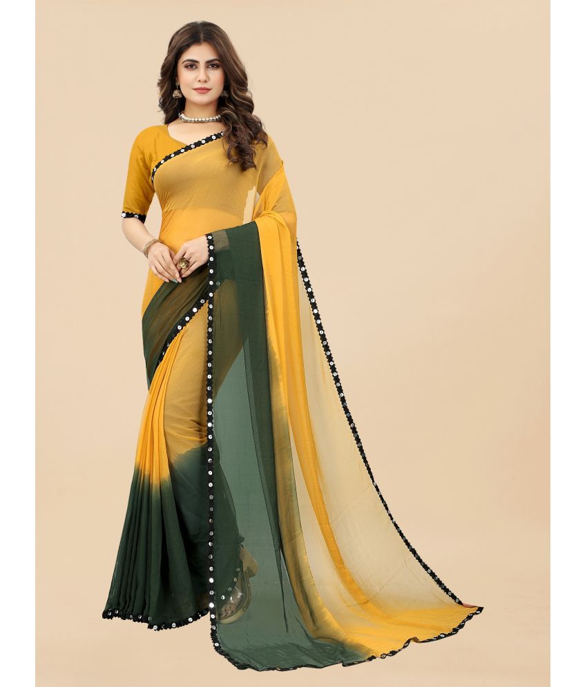     			JULEE Jacquard Embellished Saree With Blouse Piece - Sea Green ( Pack of 1 )