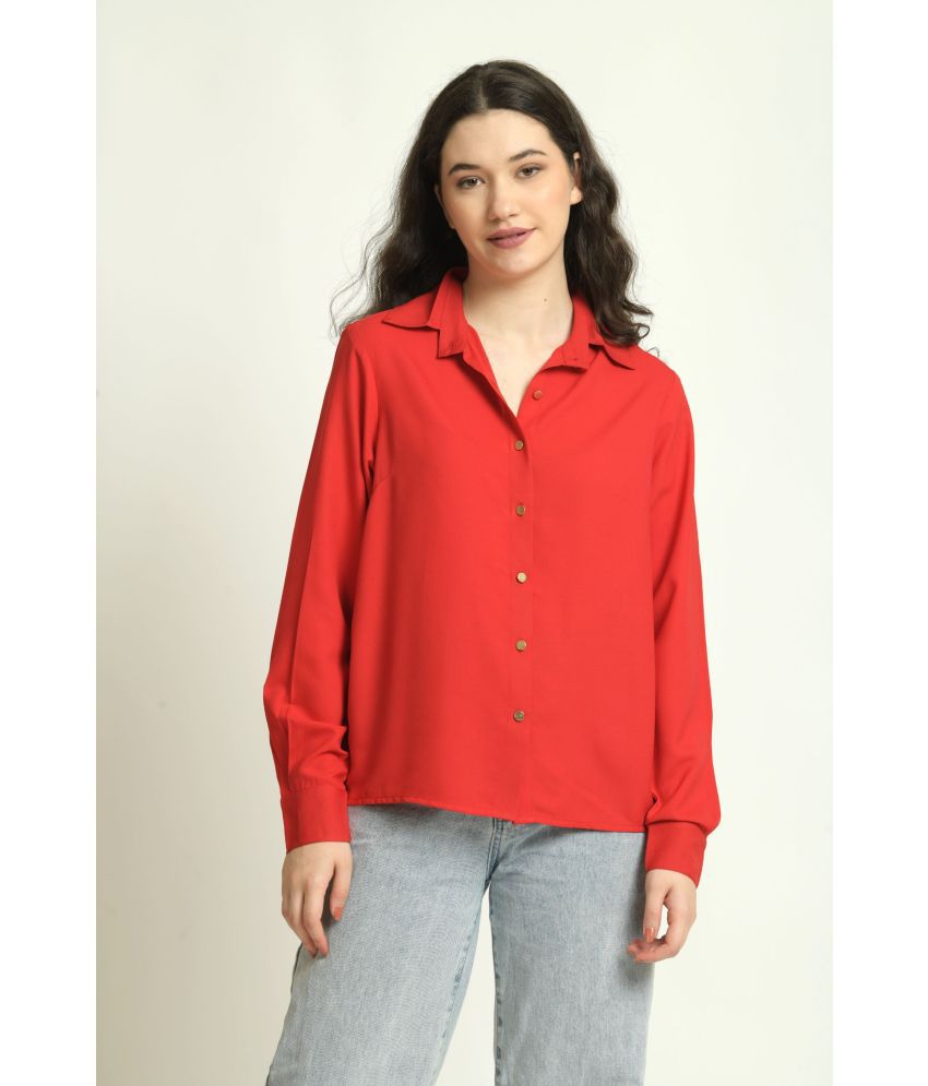     			June 9 Clothing Red Polyester Women's Shirt Style Top ( Pack of 1 )