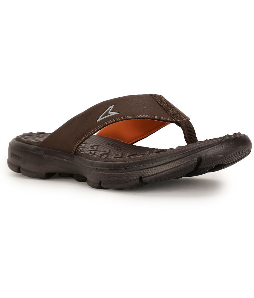     			Power Brown Men's Thong Flip Flop