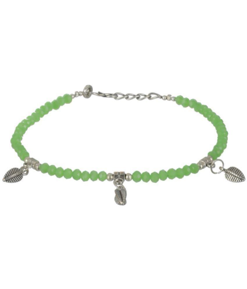     			AATMANA Green Anklets ( Pack of 1 )