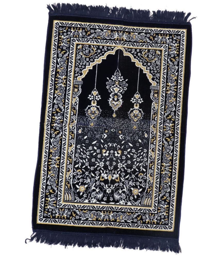     			ADIRNY Blue Single Regular Velvet Prayer Mat ( 110 X 70 cm )