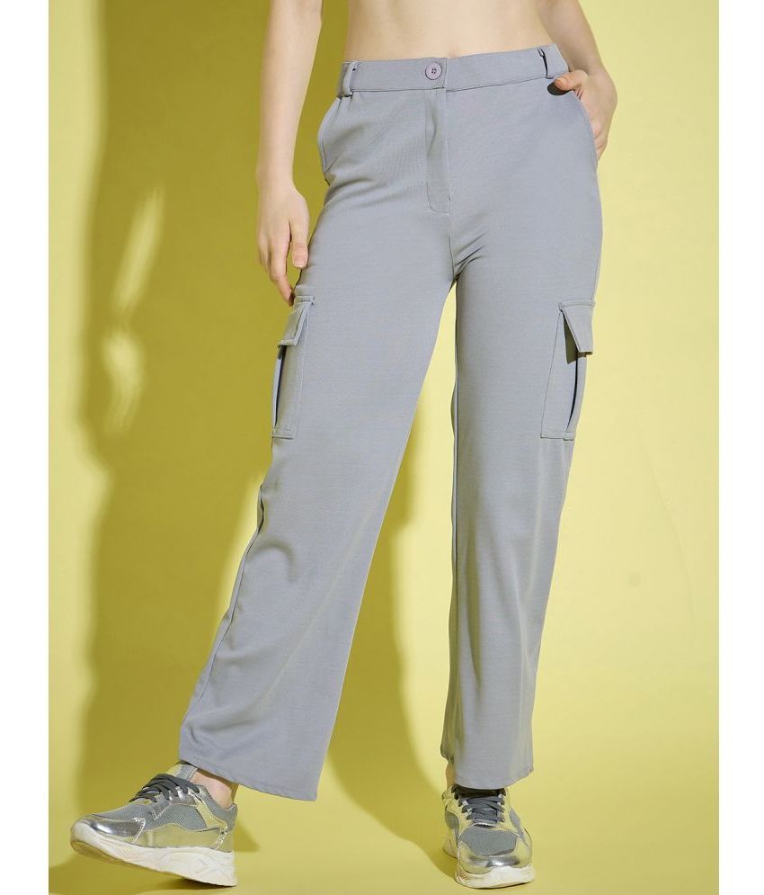     			BuyNewTrend Grey Lycra Straight Women's Cargo Pants ( Pack of 1 )