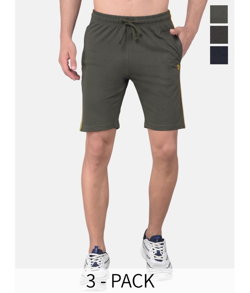     			Dollar Multi Cotton Blend Men's Shorts ( Pack of 3 )