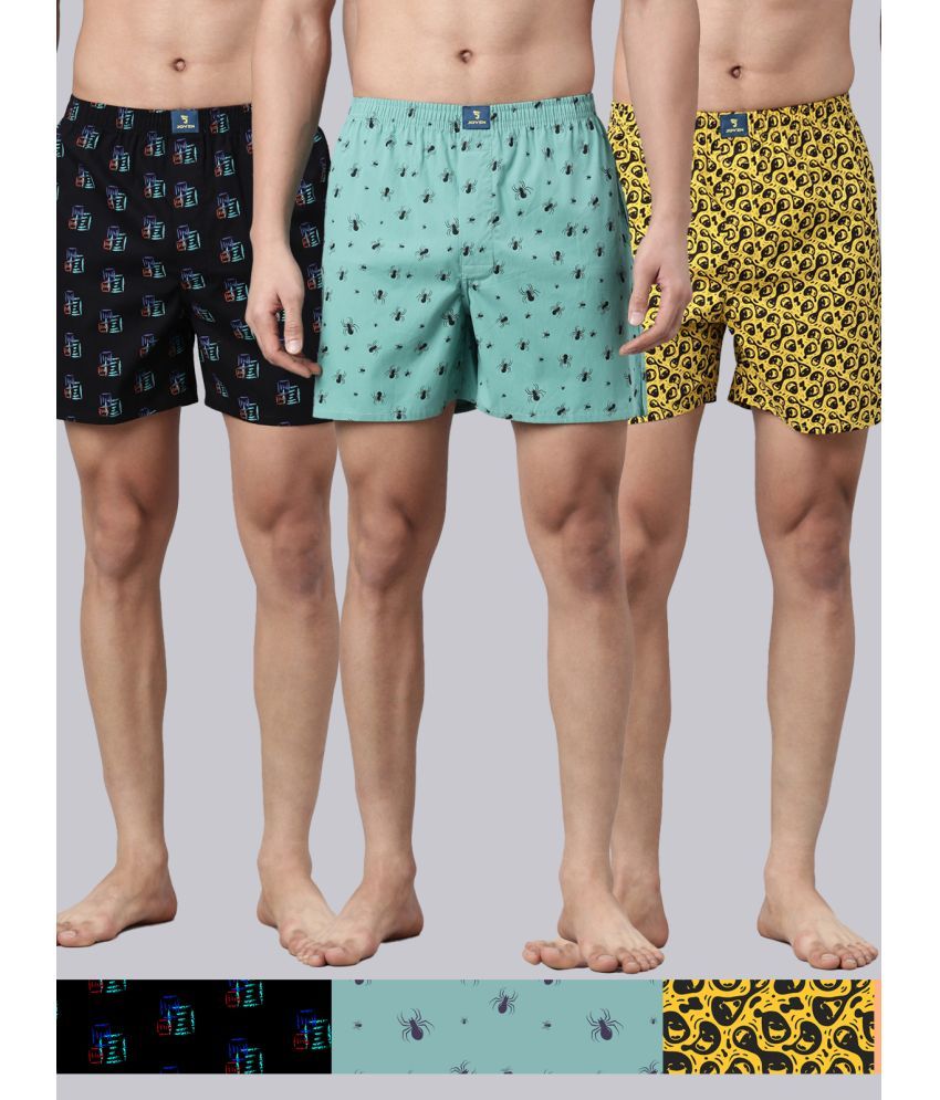     			Joven Multi Boxer Shorts Cotton Men's Boxer- ( Pack of 3 )