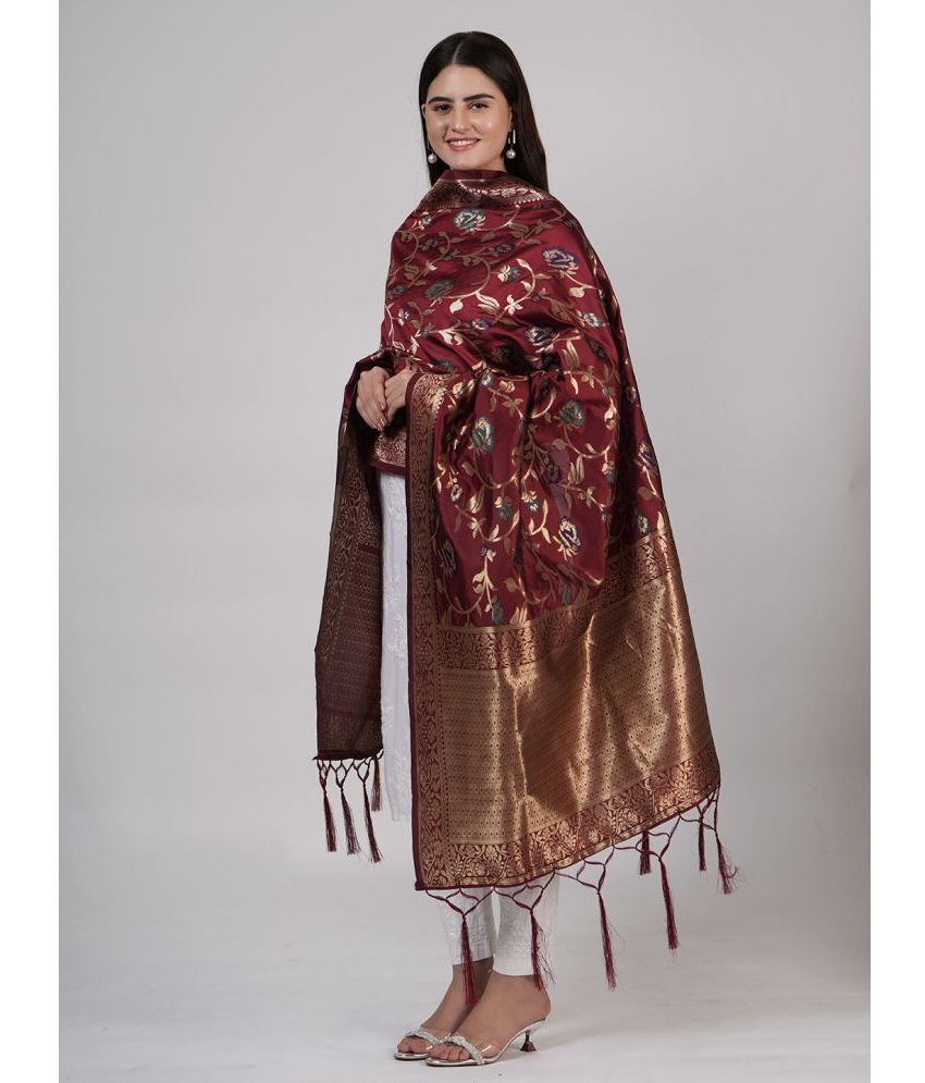     			MUFFLY Multicoloured Silk Blend Women's Dupatta - ( Pack of 1 )