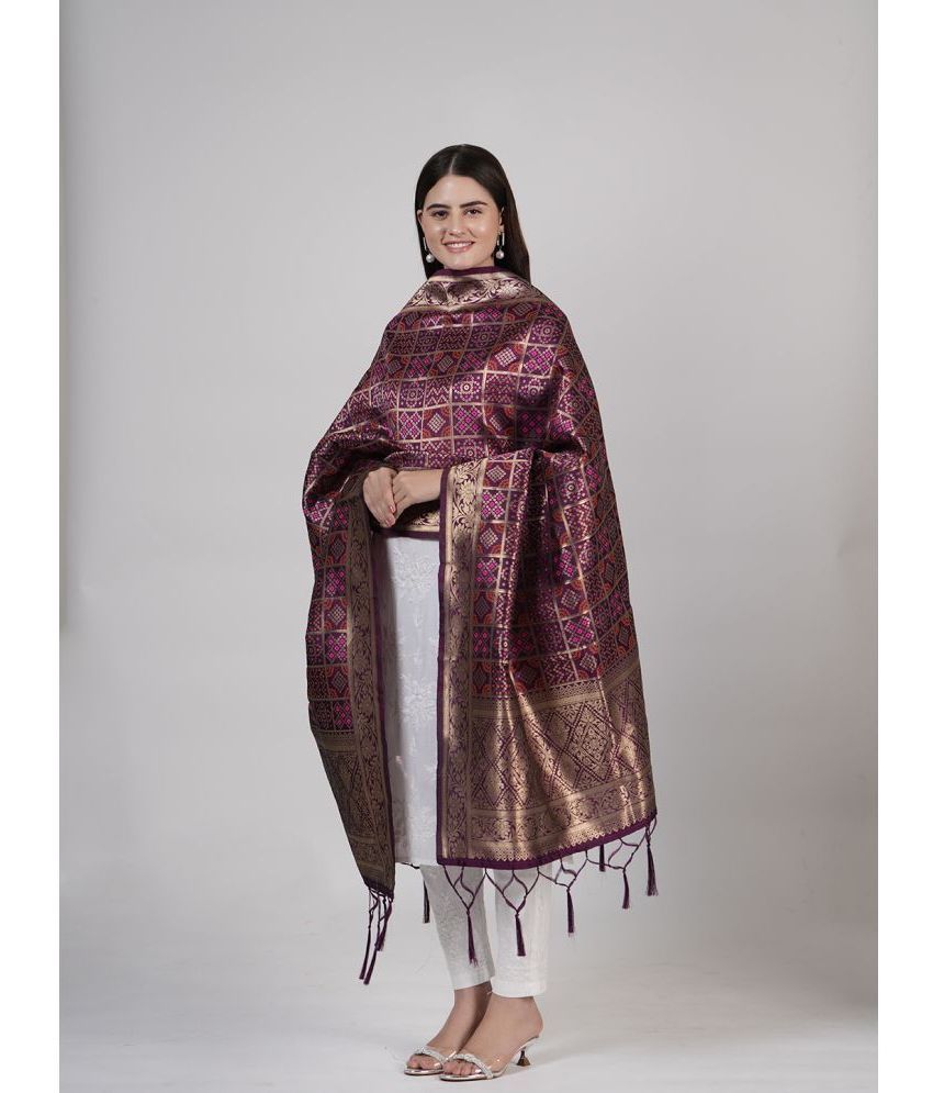     			MUFFLY Multicoloured Silk Blend Women's Dupatta - ( Pack of 1 )