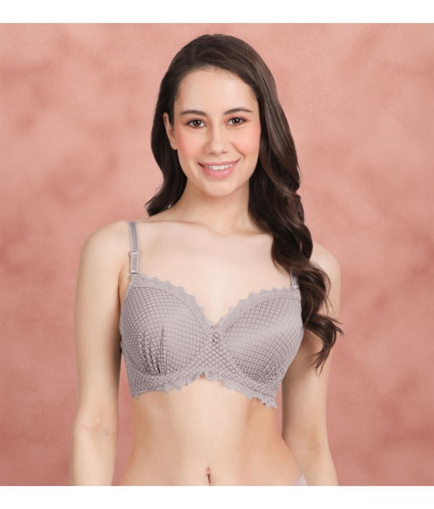     			Susie Light Grey Lace Lightly Padded Women's Push Up Bra ( Pack of 1 )