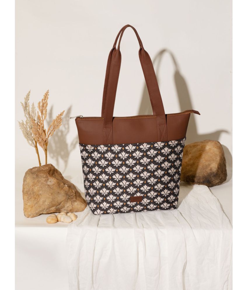     			Zouk Black Jute Tote Bag