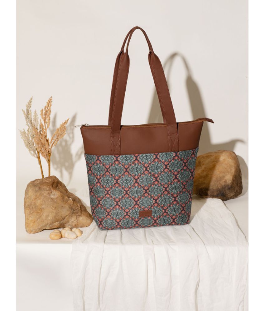     			Zouk Blue Jute Tote Bag