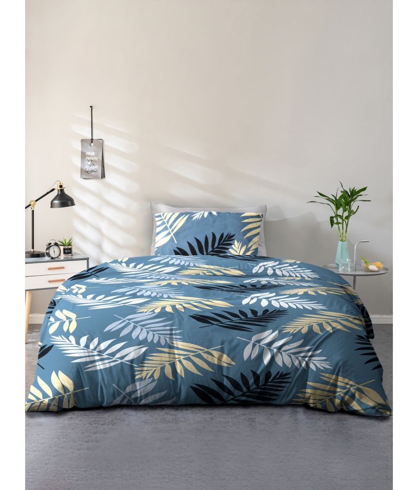     			Cortina Cotton Nature 1 Single Bedsheet with 1 Pillow Cover - Navy Blue