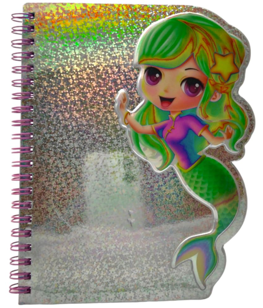     			Kalra Magic Glitter Notebook Dairy A5 Size+Mermaid Water Glitter Pen+ Mermaid Giltter + (Dairy+Pen)