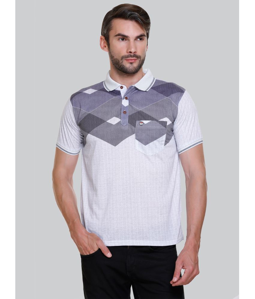     			Otaya Plus Cotton Blend Regular Fit Colorblock Half Sleeves Men's Polo T Shirt - Grey ( Pack of 1 )
