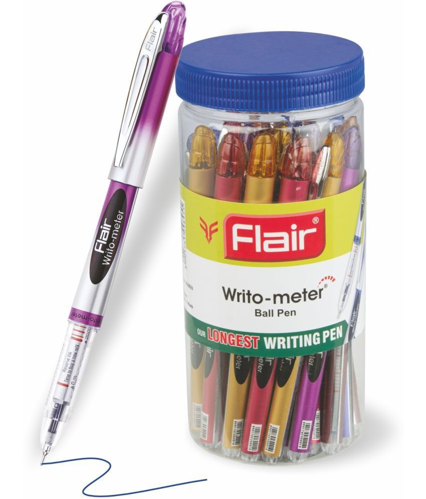     			Flair Writometer Blue Ball Pen Pack of 20 - Mixed Color