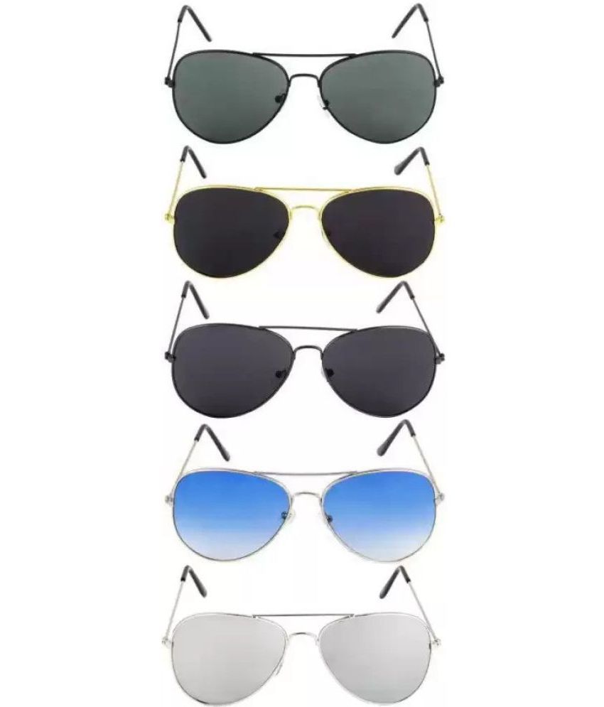     			Funk Multicolor Pilot Sunglasses ( Pack of 5 )