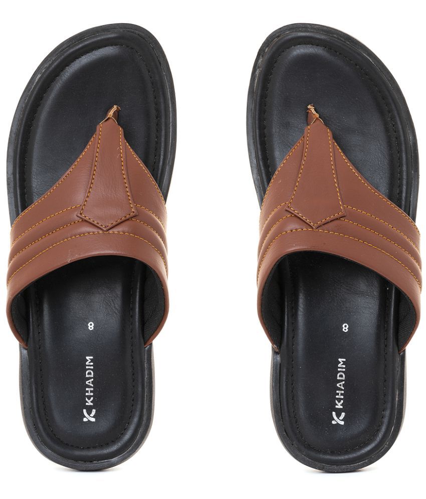     			KHADIM Brown Men's Thong Flip Flop