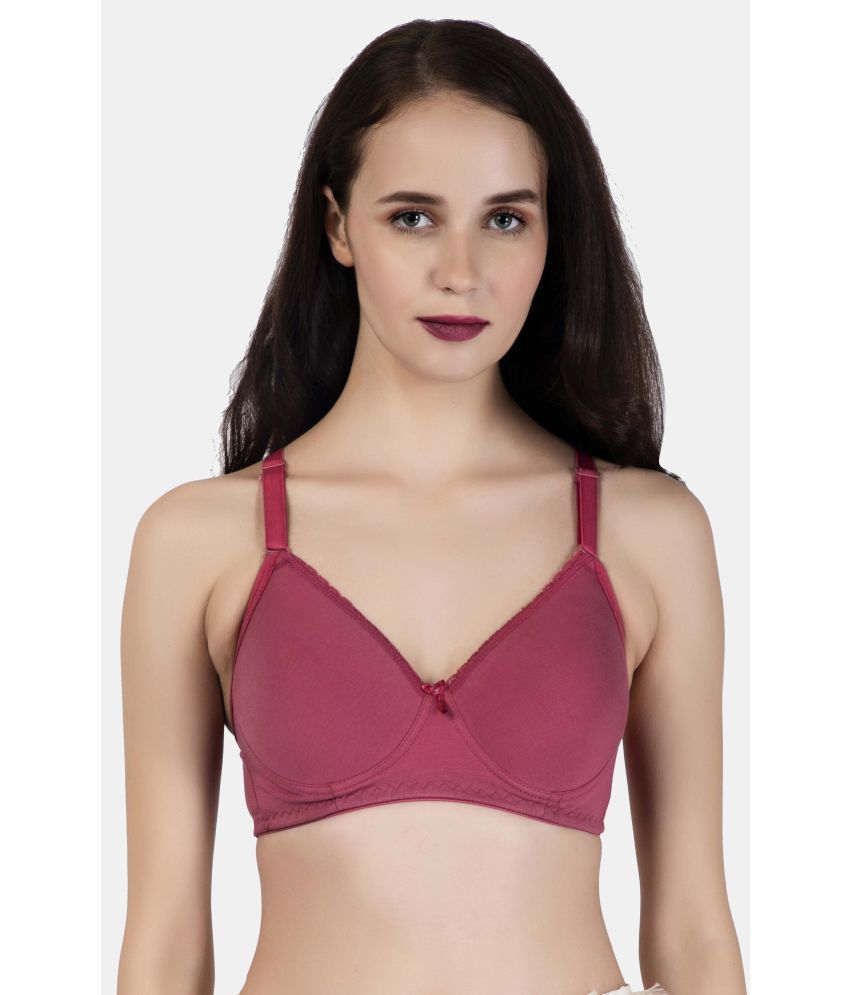     			LACYLUXE Cotton Blend Women's Plunge Bra ( Maroon )