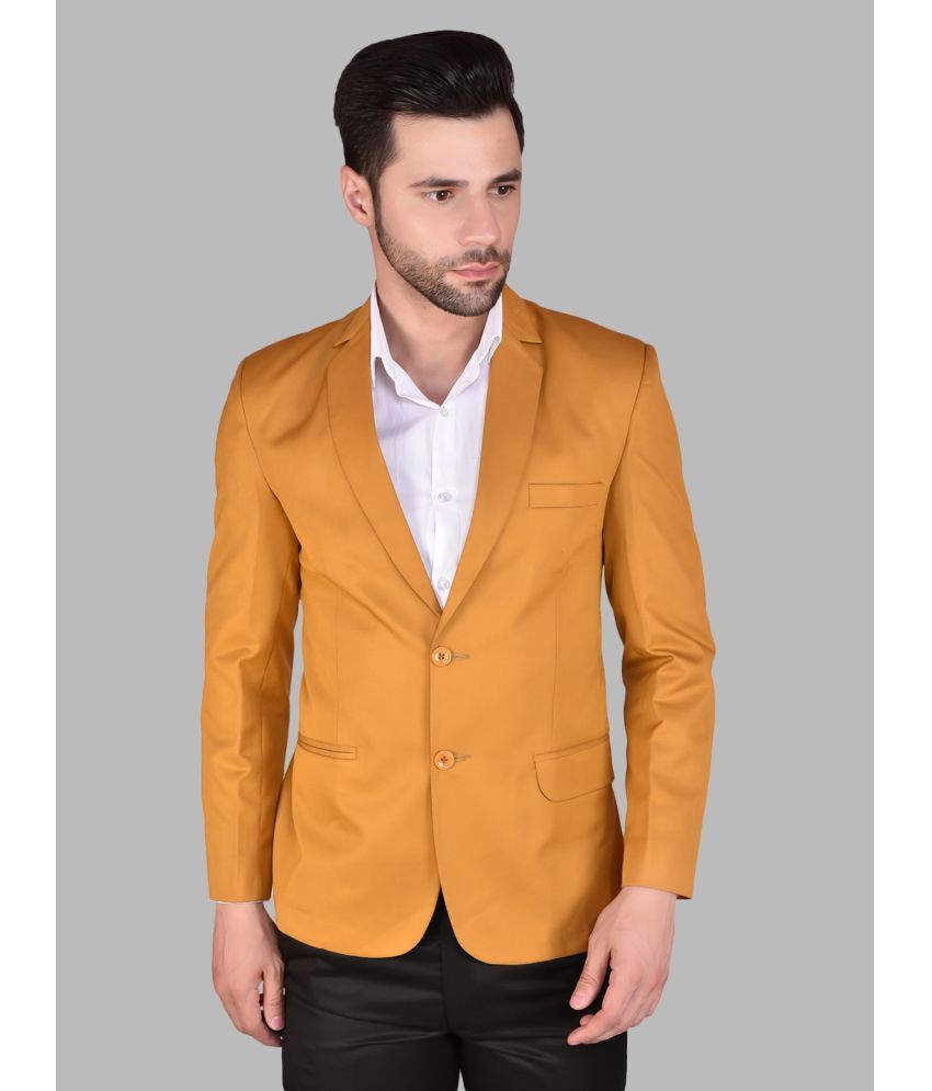     			PRINTCULTR Cotton Blend Men's Blazer - Orange ( Pack of 1 )