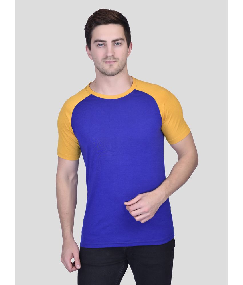     			PRINTCULTR Cotton Regular Fit Colorblock Half Sleeves Men's T-Shirt - Blue ( Pack of 1 )
