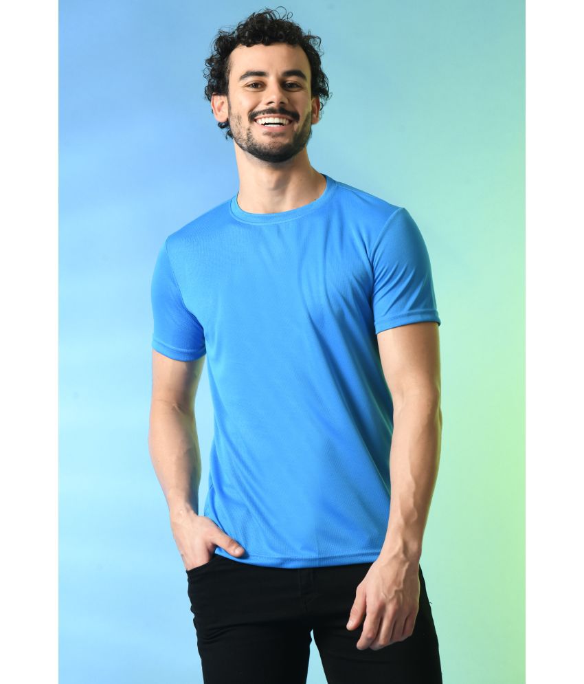     			PRINTCULTR Polyester Regular Fit Solid Half Sleeves Men's T-Shirt - Blue ( Pack of 1 )