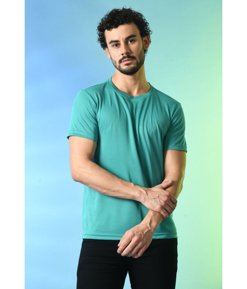     			PRINTCULTR Polyester Regular Fit Solid Half Sleeves Men's T-Shirt - Blue ( Pack of 1 )