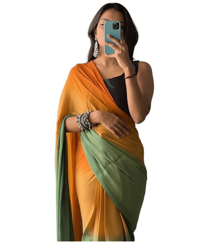     			Sidhidata Tissue Dyed Saree With Blouse Piece - Green ( Pack of 1 )