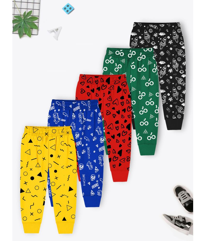     			Trampoline Multicolor Cotton Blend Trackpant For Baby Boy ( Pack of 5 )