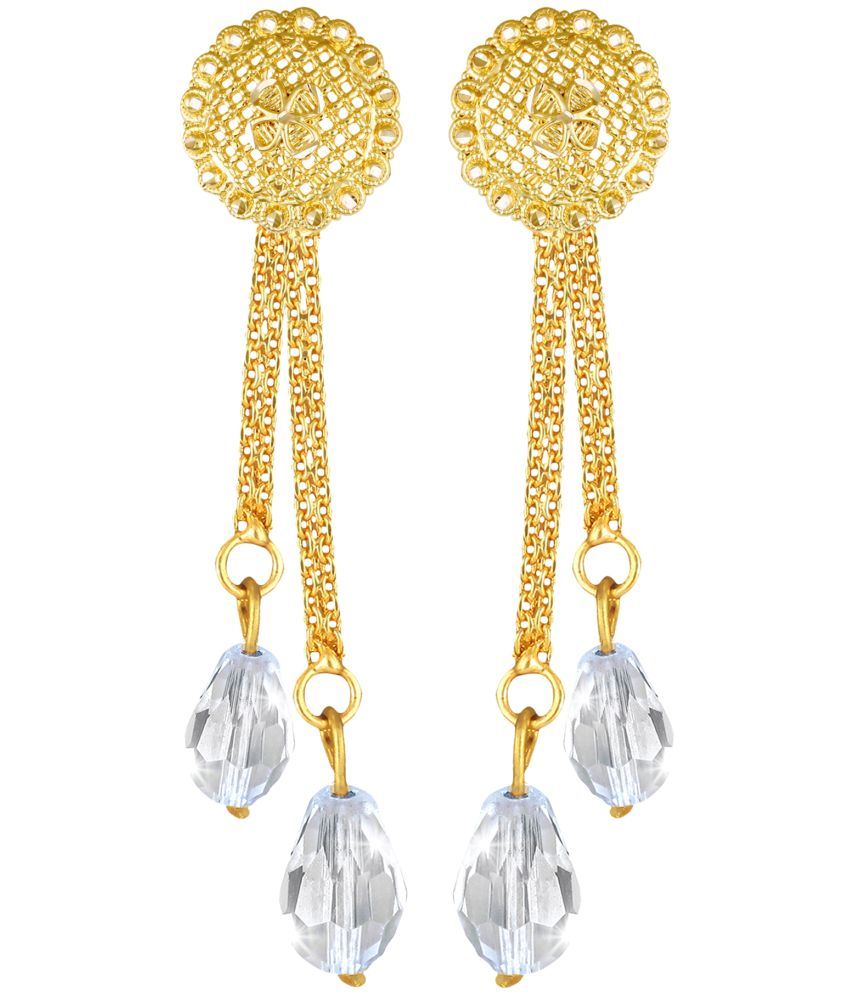     			Vighnaharta Golden Drop Earrings ( Pack of 1 )